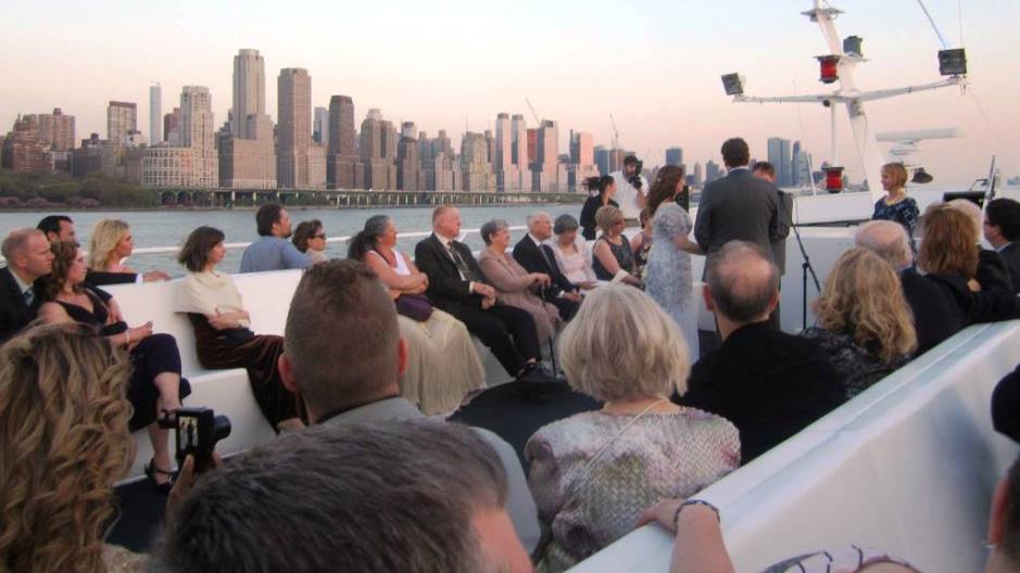 wedding ceremony on the yacht Royal Princess, New York City
